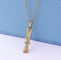 Złoty zestaw biżuterii ze stali nierdzewnej w kształcie litery X kolczyki i naszyjnik z kryształu górskiego